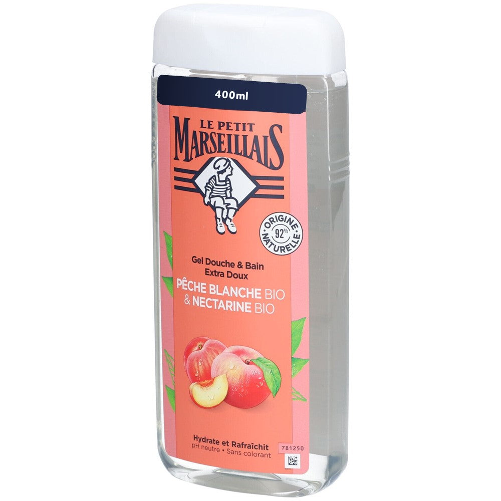 Le Petit Marseiliais - Douchegel - Peche Blanche & Nectarine Bio - 400ml