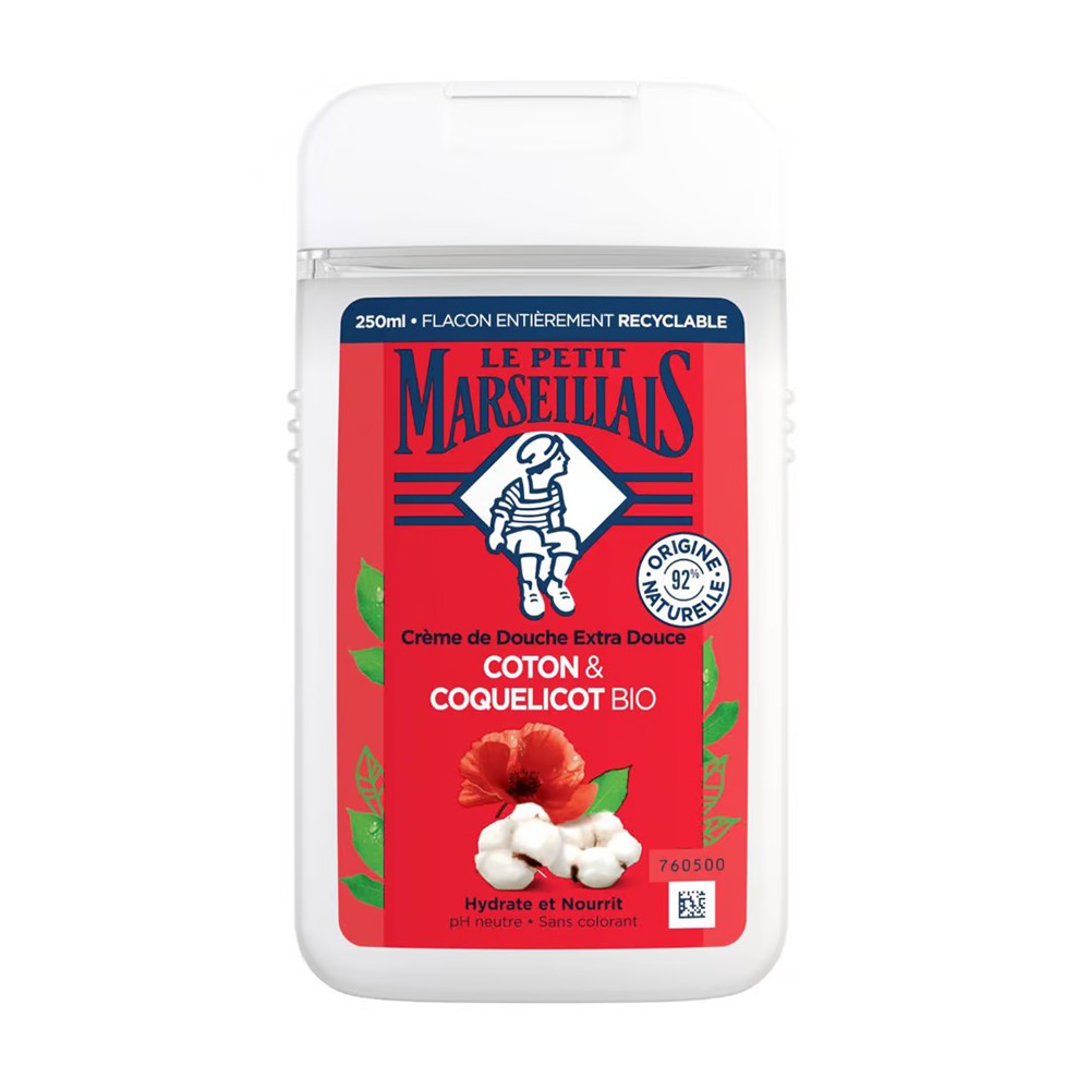 Le Petit Marseiliais - Douchegel - Hydrating & Nourishing - Cotton & Bio Poppy - 250ml