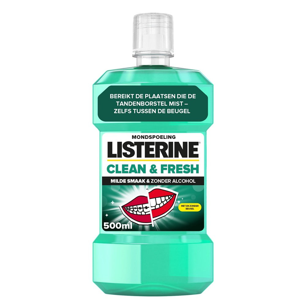 Listerine - Mondwater - Clean & Fresh - Mild Taste & 0 Alcohol - 500ml