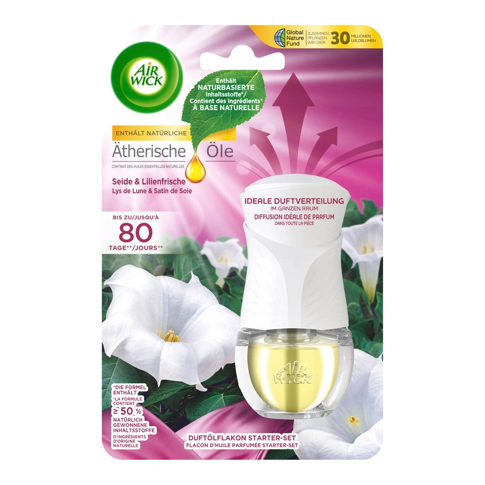 Air Wick Essential Oils - Elektrisch Luchtverfrisser - Starterset - Silk & Lily - 13ml