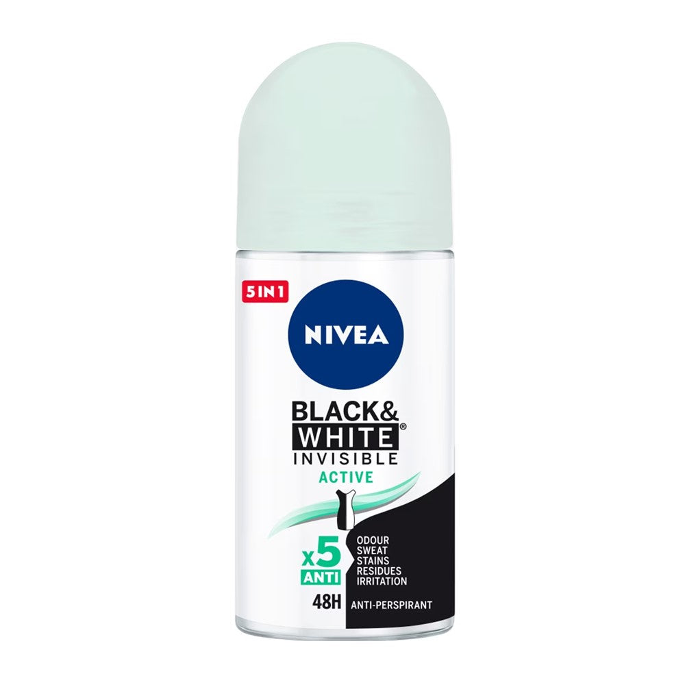 Nivea - Deodorant - Roller - Black & White Invisible - Active - 50ml