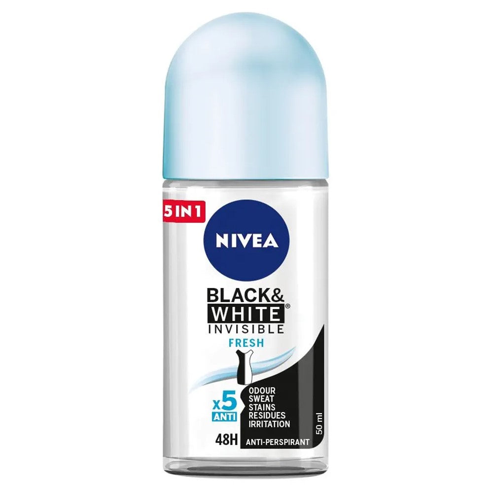 Nivea - Deodorant - Roller - Black & White Invisible - Fresh - 50ml