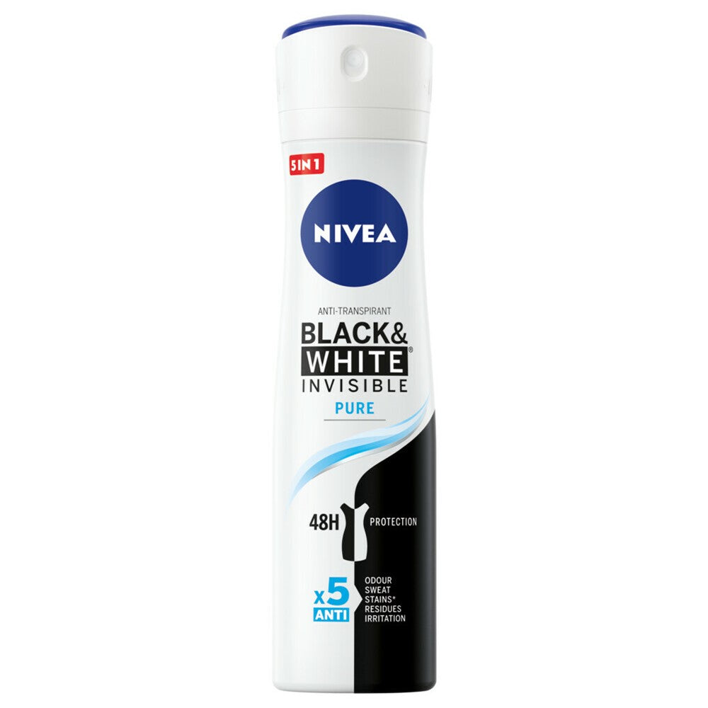 Nivea - Deodorant - Spray - Black & White Invisible - Pure - 150ml