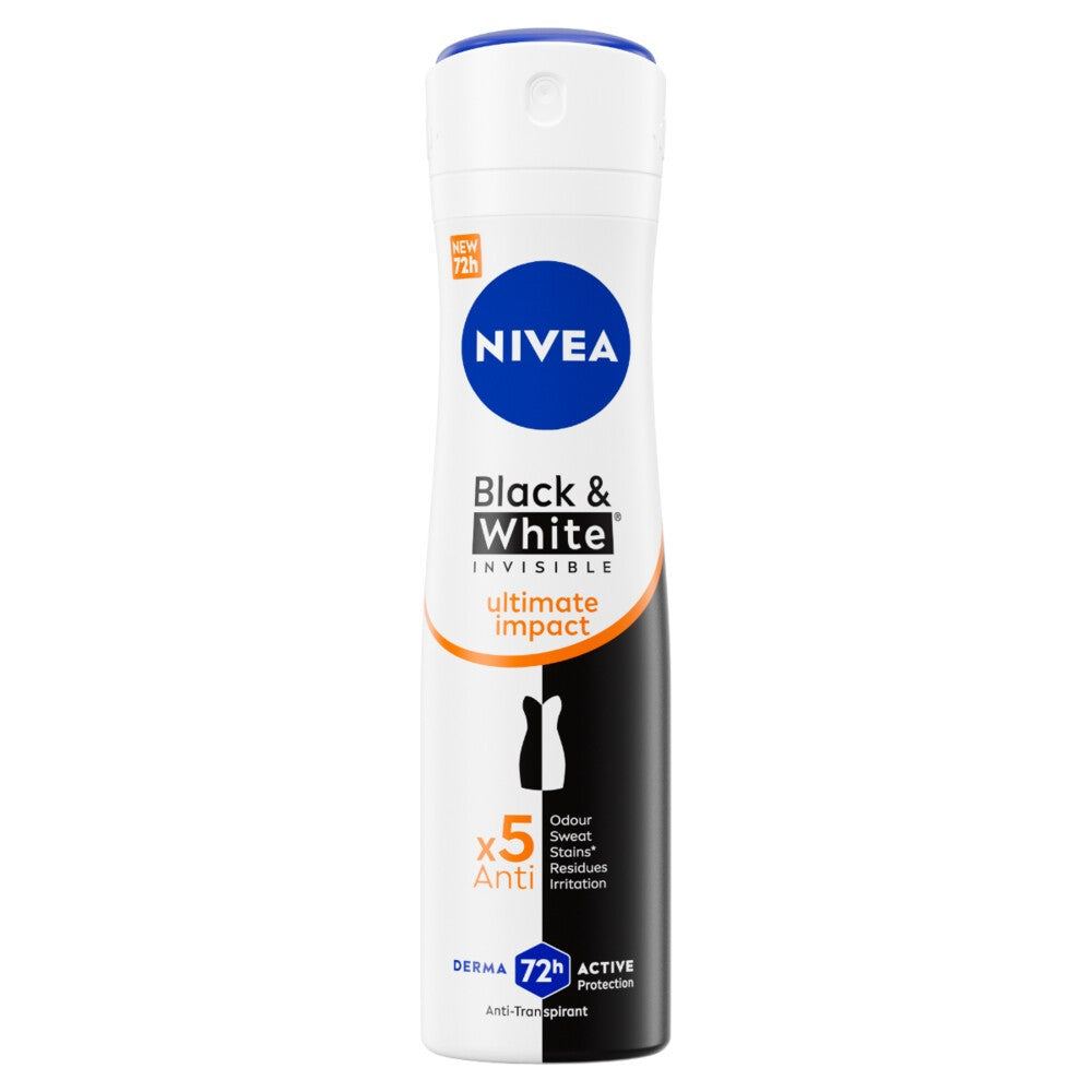 Nivea - Deodorant - Spray - Black & White - Invisible - Ultimate Impact - 150ml
