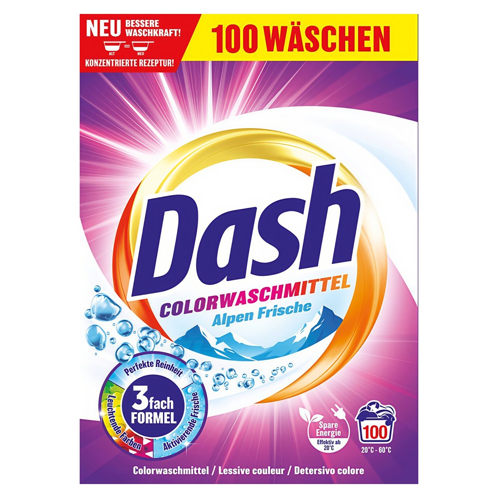 Dash - Wasmiddel - Waspoeder - Alpen Frische - Color - 100Wb/5kg