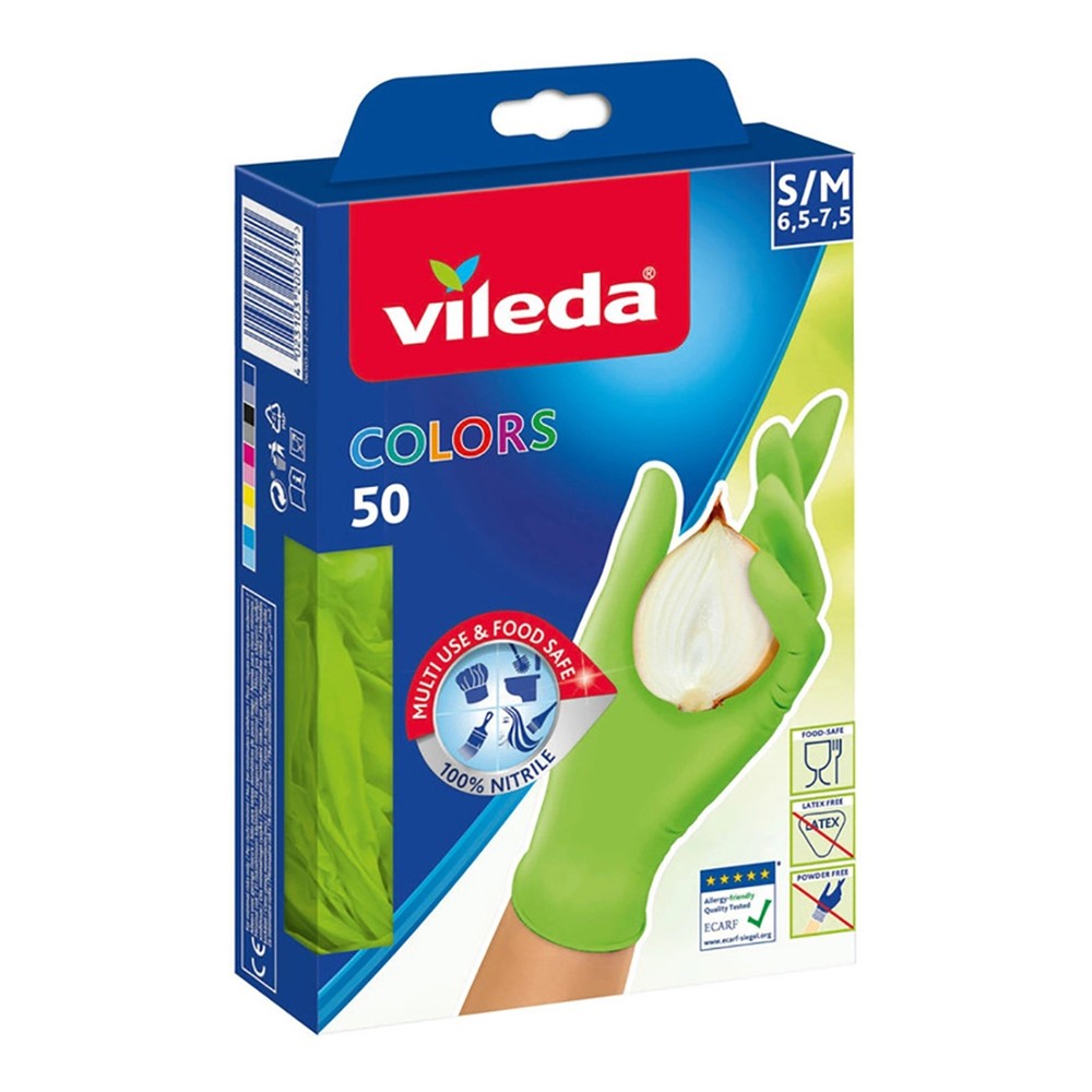 Vileda - Huishoud artikelen - Gloves - Colors - S/M - 50 Stuks