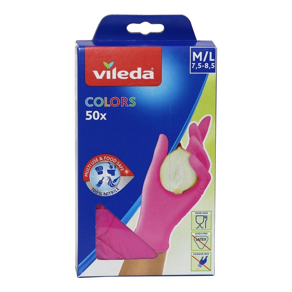 Vileda - Huishoud artikelen - Gloves - Colors - M/L - 50 Stuks