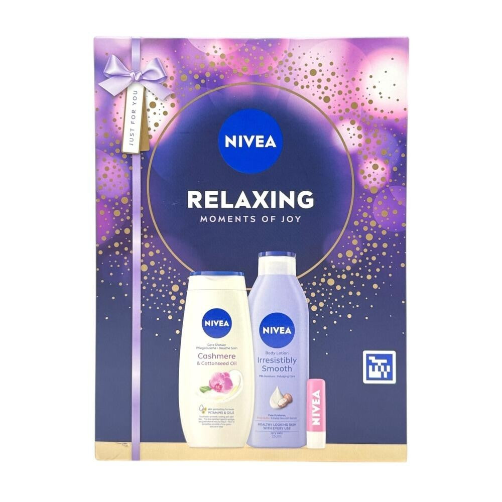 Nivea - Geschenkset - Relaxing Moments Of Joy - Douchegel + Body Lotion + Lippenbalsem - 3 Stuks