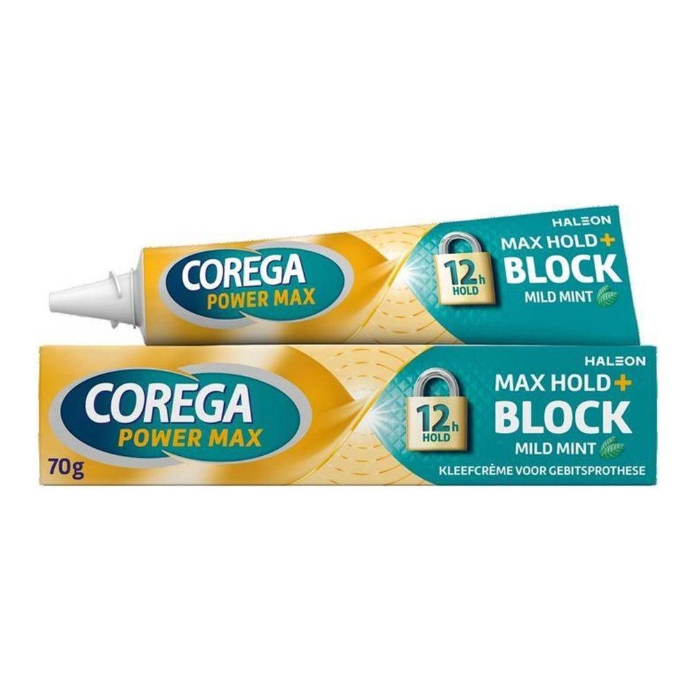 Corega - Kunstgebitverzorging - Pasta - Power Max - Hold + Block - Mild Mint - 70g