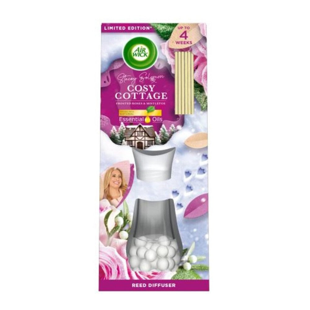 Air Wick - Luchtverfrisser - Riet Verspreiders - Essential Oils - Cosy Cottage - Frosted Roses & Misletoe - 25ml