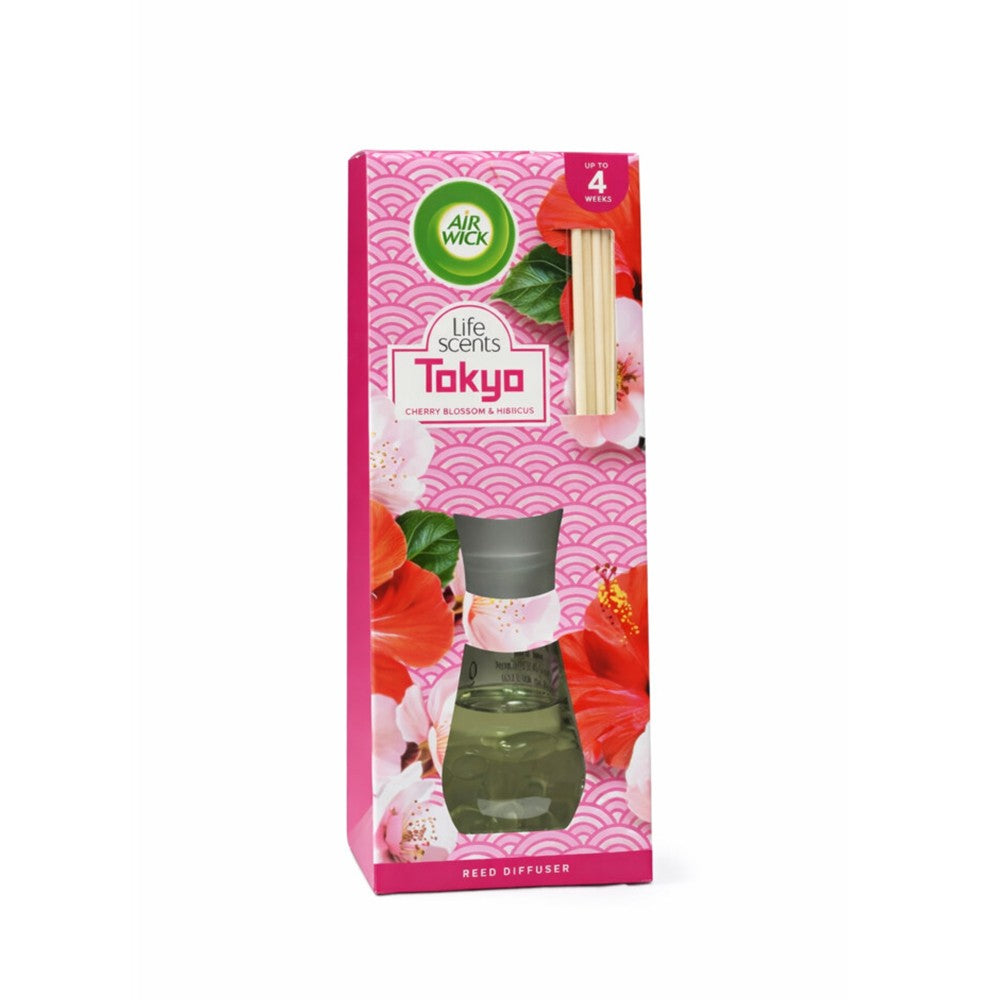 Air Wick - Luchtverfrisser - Riet Verspreiders - Life Scents - Tokyo - Cherry Blossom & Hibiscus - 25ml