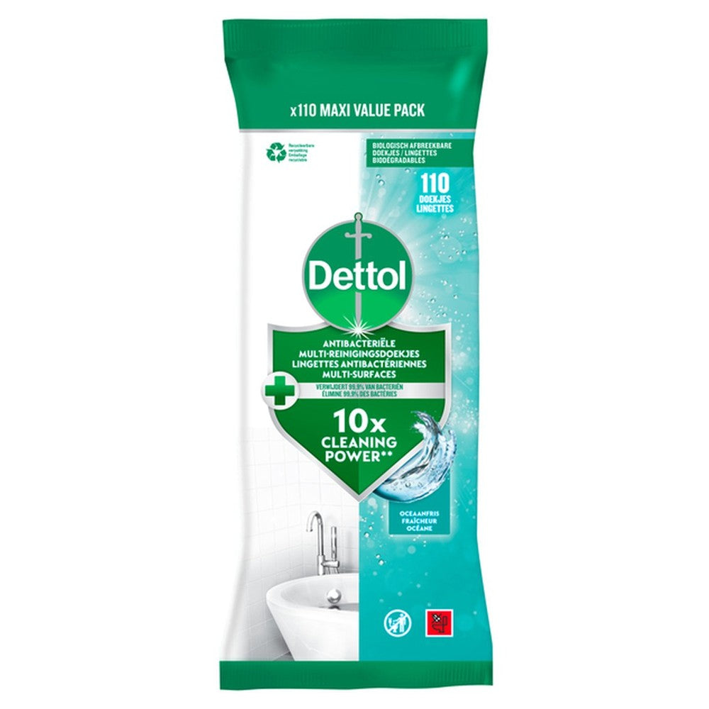 Dettol - Allesreiniger - Doekjes - Ocean Fresh - 110 Stuks