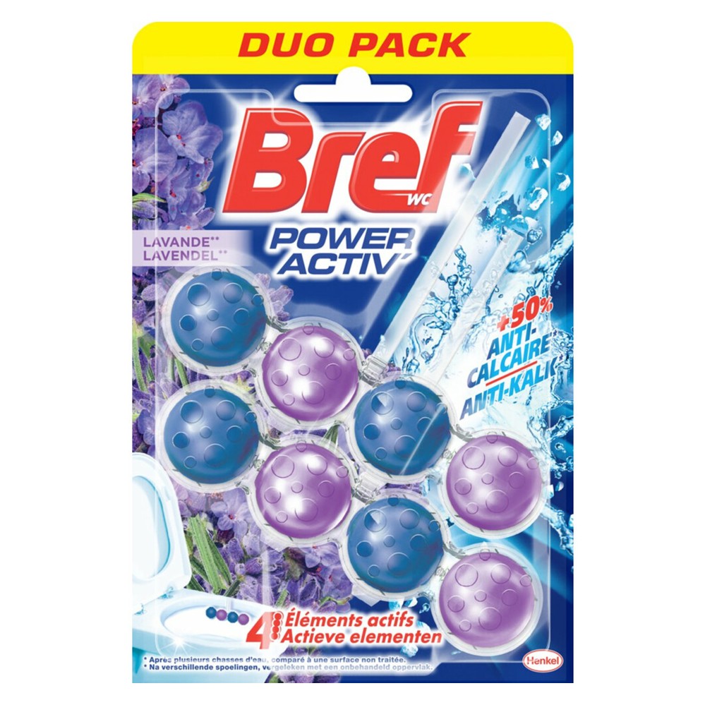 Bref - Toiletblok - Power Active - Lavendel - 2x50g