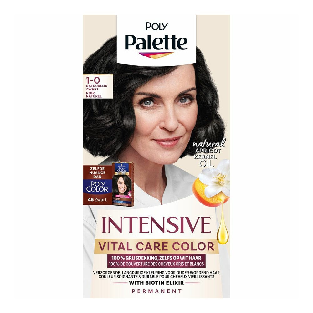 Poly Palette - Haarverf - 1-0 - Intensive Vital Care Color - Zwart - 1 Stuk