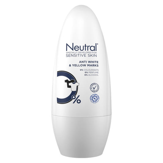 Neutral - Deodorant - Roller - Anti White & Yellow Marks - 0% Colourants & Perfume - 50ml