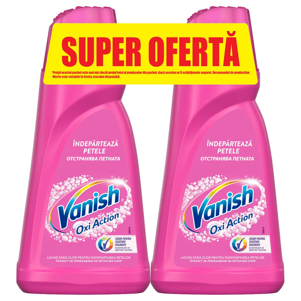 Vanish - Vlekverwijderaar - Vloeibaar - Oxi Action - Pink - 2x1L