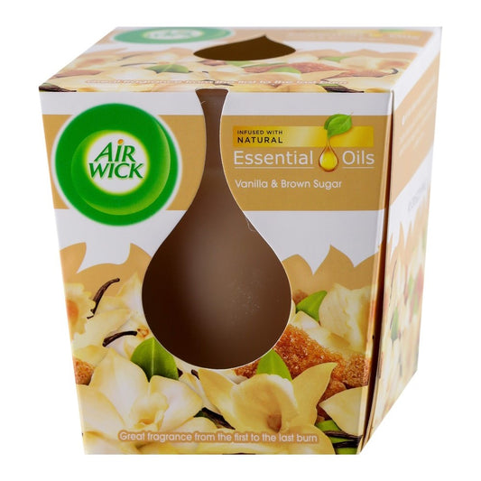 Air Wick - Geurkaars - Essential Oils - Vanilla & Brown Sugar - 105g