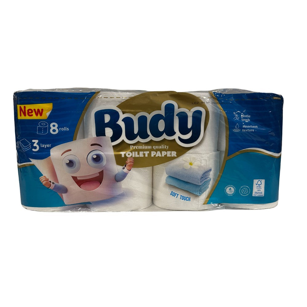 Budy - Toiletpapier - Soft Touch - 3 Laags - 8 Rollen