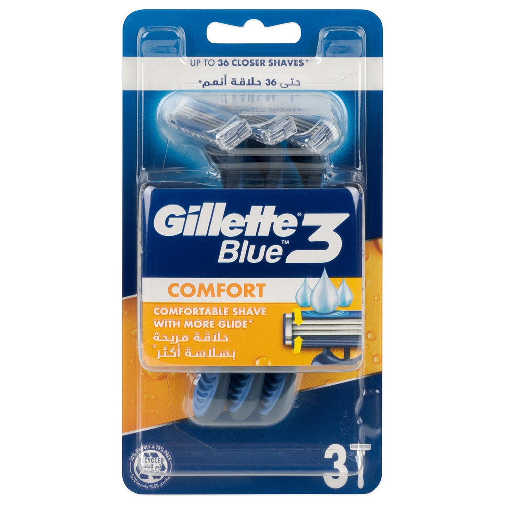 Gillette - Scheermesjes - 3 Messen - Blue 3 - Comfort - 3 Stuks