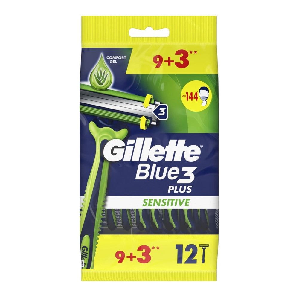 Gillette Blue III - Scheermesjes - 3 Messen - Sensitive - 12 Stuks
