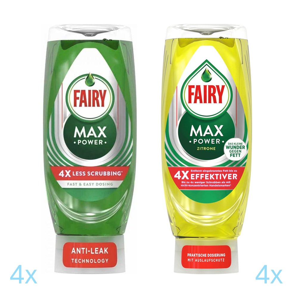 Fairy - Display - Afwasmiddel - Max Power - Zitrone & Original - 8x660ml