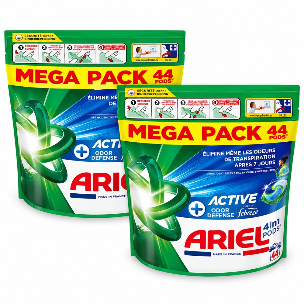 Ariel - Wasmiddel - Pods - Active Odor Defence - Touch Of Lenor - 2x44Wb/1874,4g