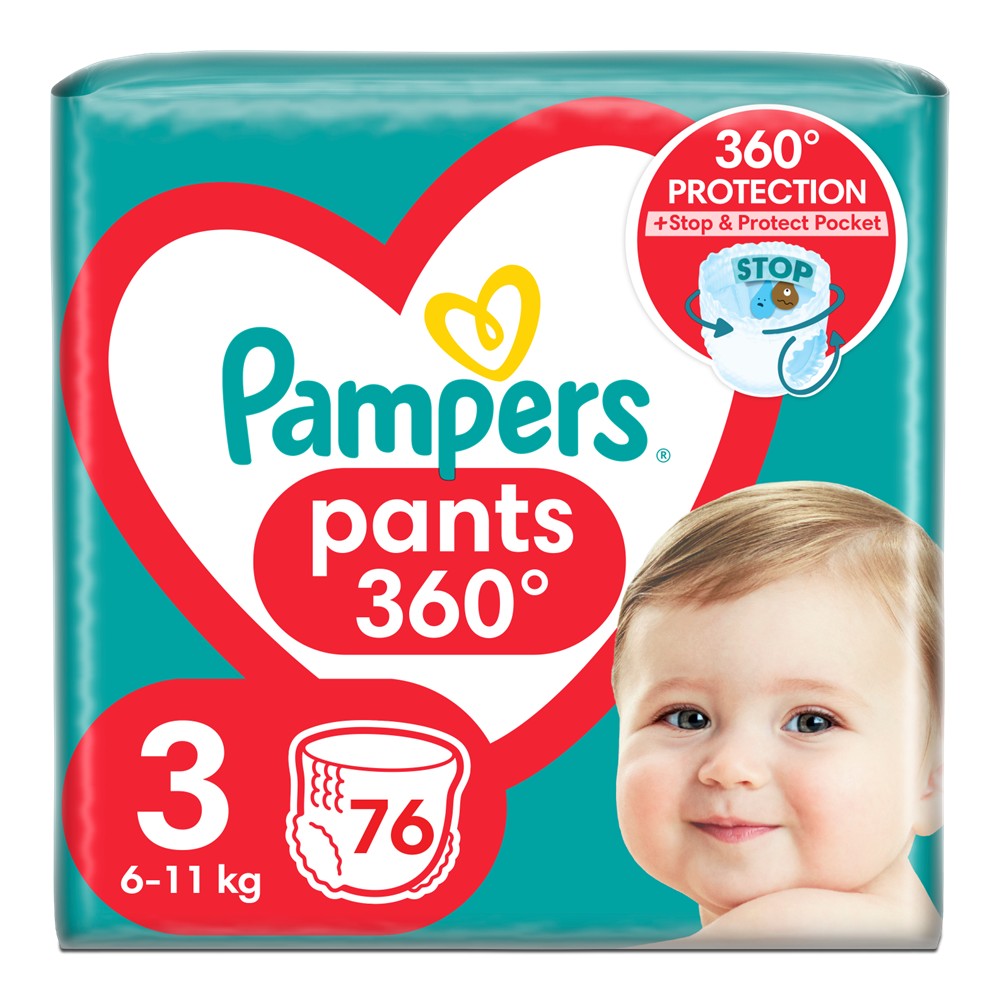 Pampers Pants 360° - Luiers - Size 3 - 6-11kg - 76 Stuks