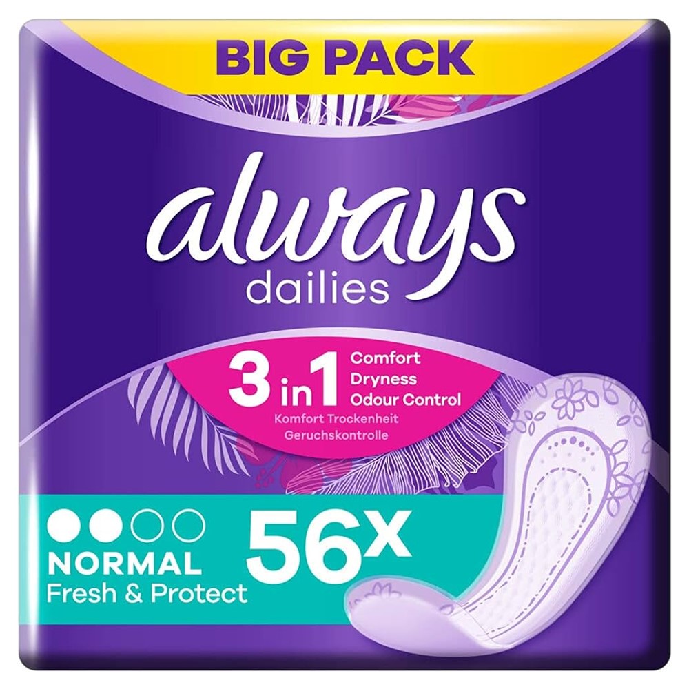Always - Inlegkruisjes - 2 Normal - Dailies - Fresh & Protect - 56 Stuks