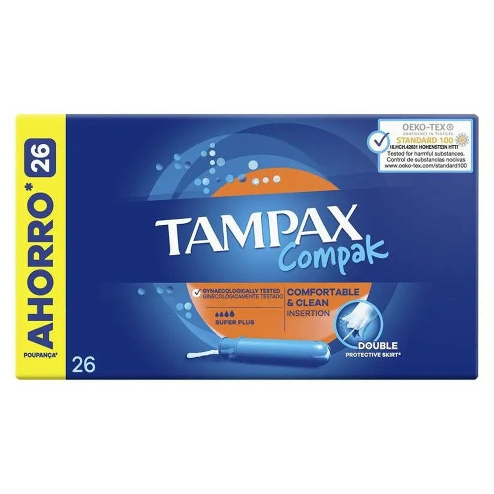 Tampax Compak - Tampons - 4 Super Plus - 2in1 Leak Protection - 26 Stuks