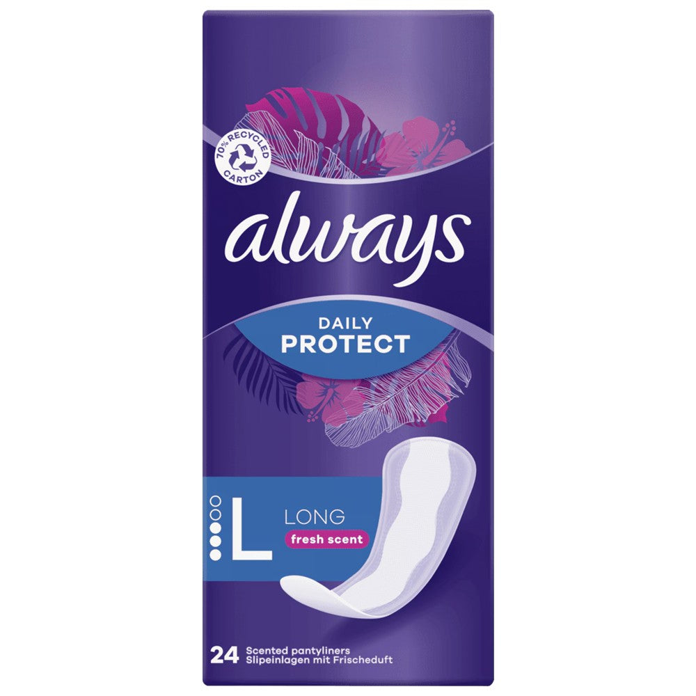 Always Daily Protect - Inlegkruisjes - 3 Long - Fresh Scent - 24 Stuks
