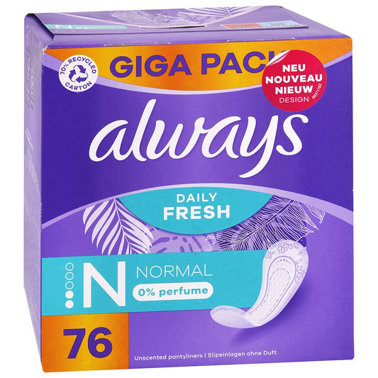 Always - Inlegkruisjes - 2 Normal - Daily Fresh - Giga Pack - 76 Stuks