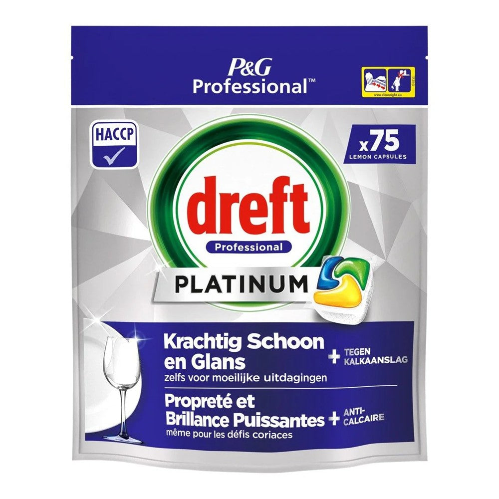 Dreft Platinum - Wasmiddel - Capsule - Professional - Lemon - 75Wb/1118g