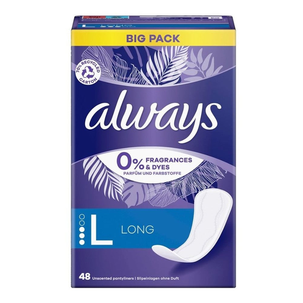 Always Daily Protect - Inlegkruisjes - 3 Long - %0 Fragrances - Big Pack - 48 Stuks