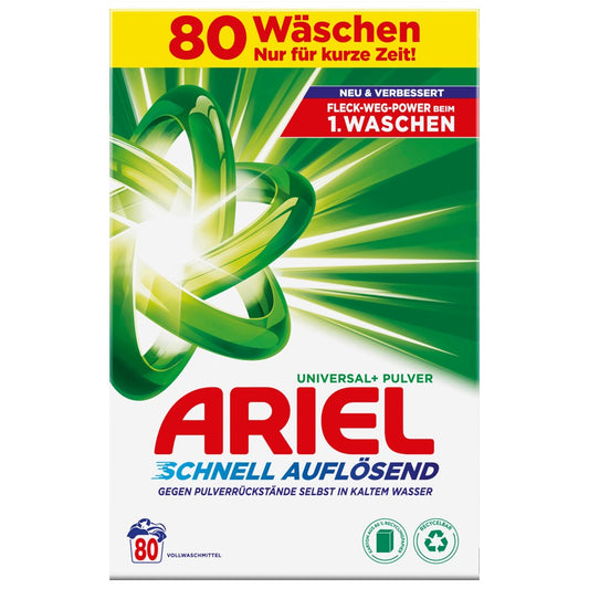 Ariel - Wasmiddel - Waspoeder - Quick Dissolving - Original - 80Wb/4800g