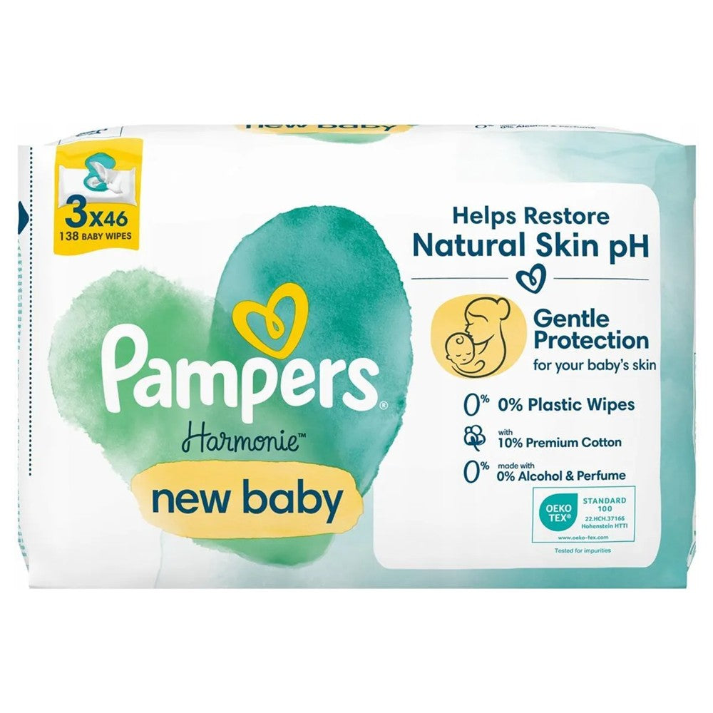 Pampers - Babydoekjes - Harmonie - New Baby - 3x46 Stuks