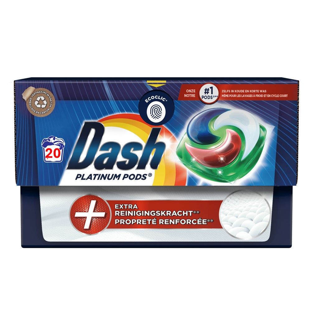 Dash - Wasmiddel - Pods - 4in1 Platinum - Extra + - 20Wb/514g