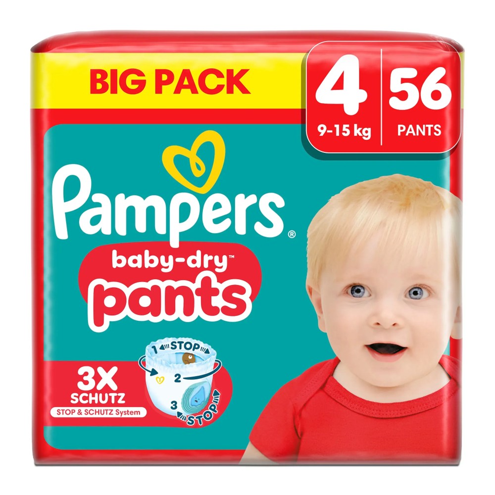 Pampers Baby-Dry - Luiers - Size 4 - 9-15kg - Big Pack - 56 Stuks