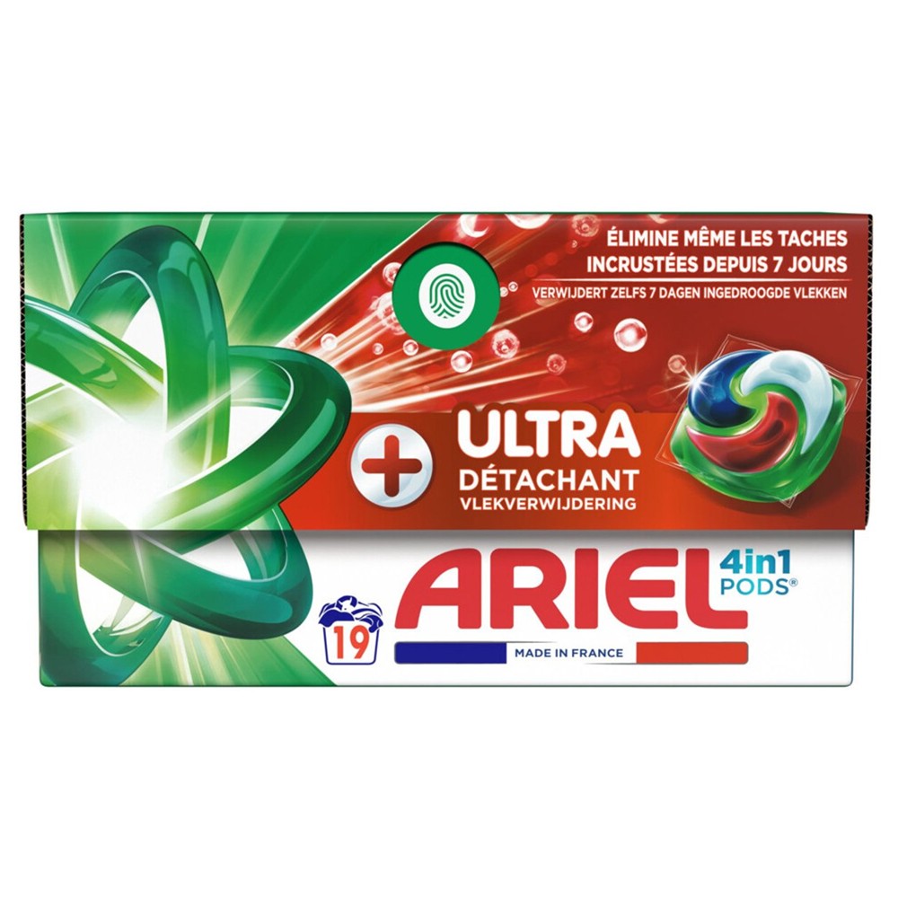 Ariel - Wasmiddel - Pods - 4in1 - Ultra Stain Remover - 19Wb/442,7g