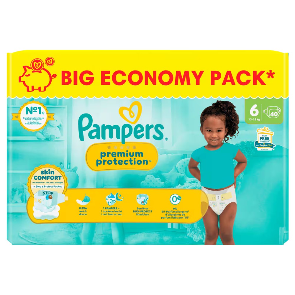 Pampers - Luiers - Size 6 - 13-18kg - Premium Protection - 40 Stuks