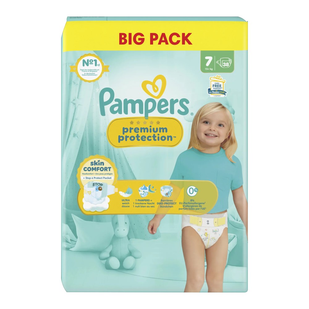 Pampers Premium Protection - Luiers - Size 7 - 15+kg - Big Pack - 38 Stuks