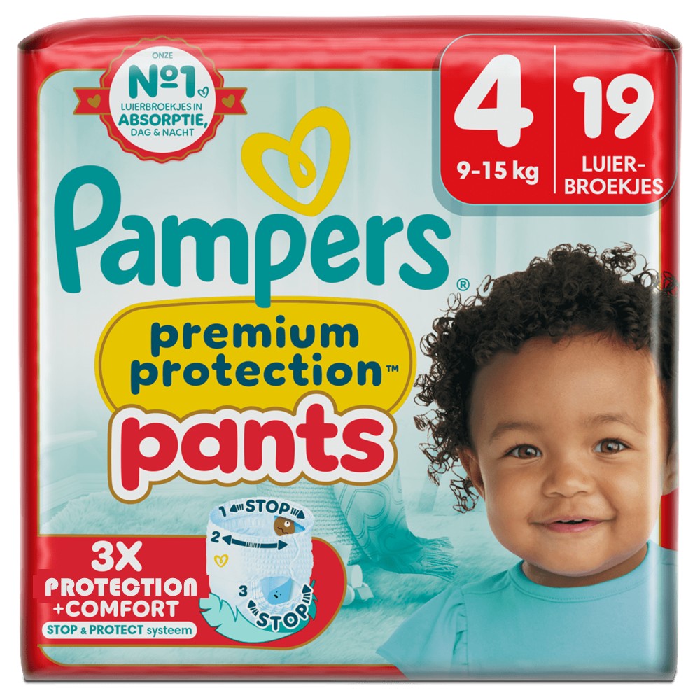 Pampers Premium Protection - Luiers - Size 4 - 9-15kg - 3X Protection + Comfort - 19 Stuks