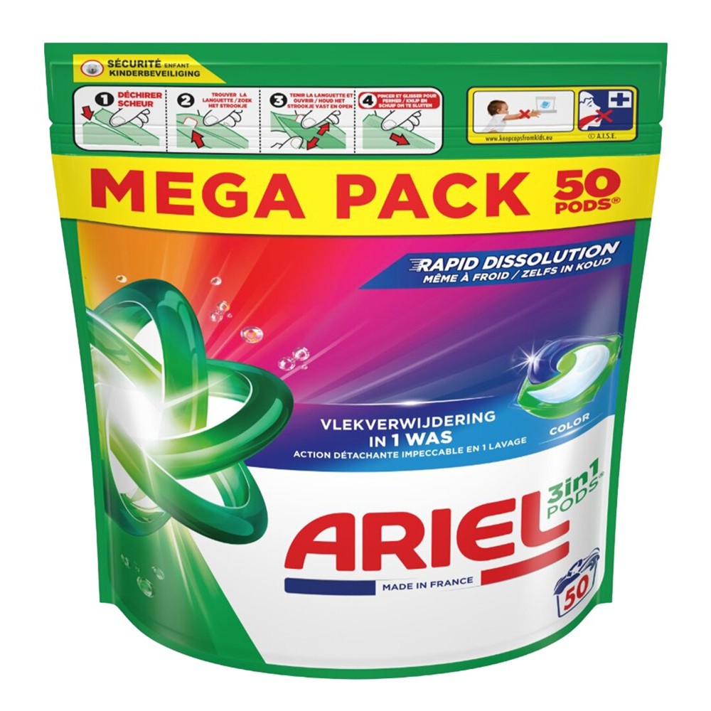 Ariel - Wasmiddel - Pods - Color - 3in1 - 50Wb/865g