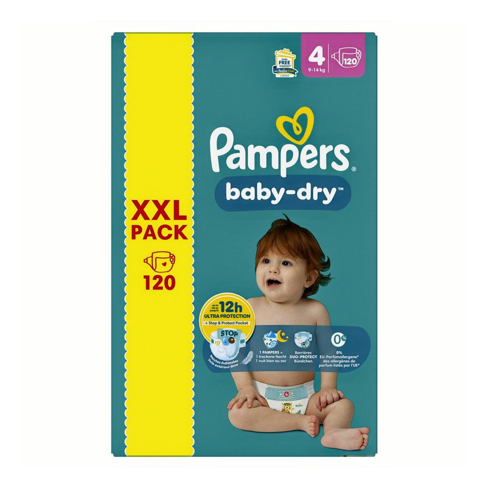 Pampers Baby-Dry - Luiers - Size 4 - 9-14kg - XXL Pack - 12h Protection - 120 Stuks