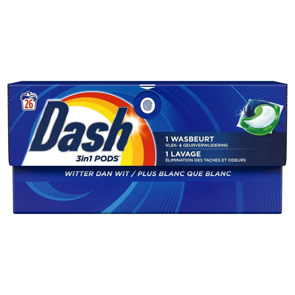 Dash - Wasmiddel - Pods - Witter Dan Wit - 3in1 - 26 Stuks