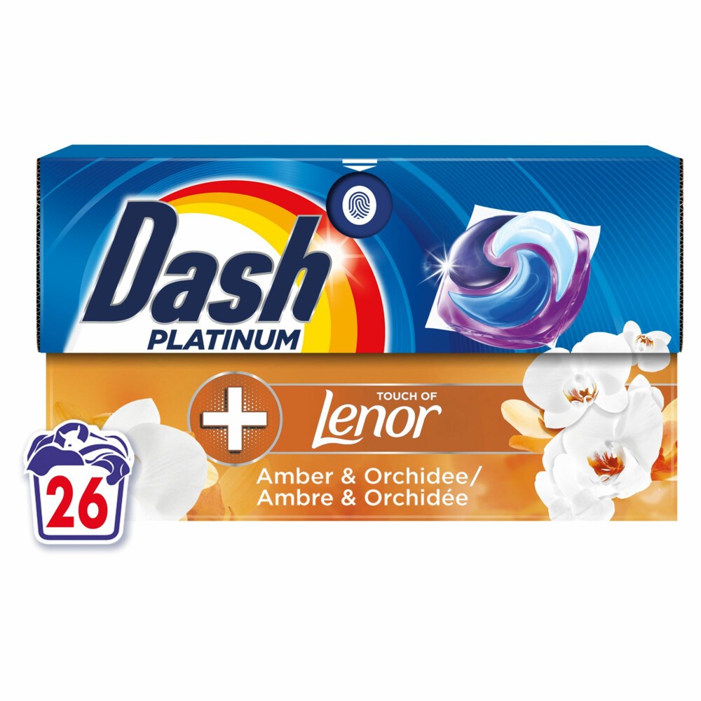 Dash - Wasmiddel - Pods - 4in1 Platinum Pods - Amber & Orchidee - 26Wb/509.6g