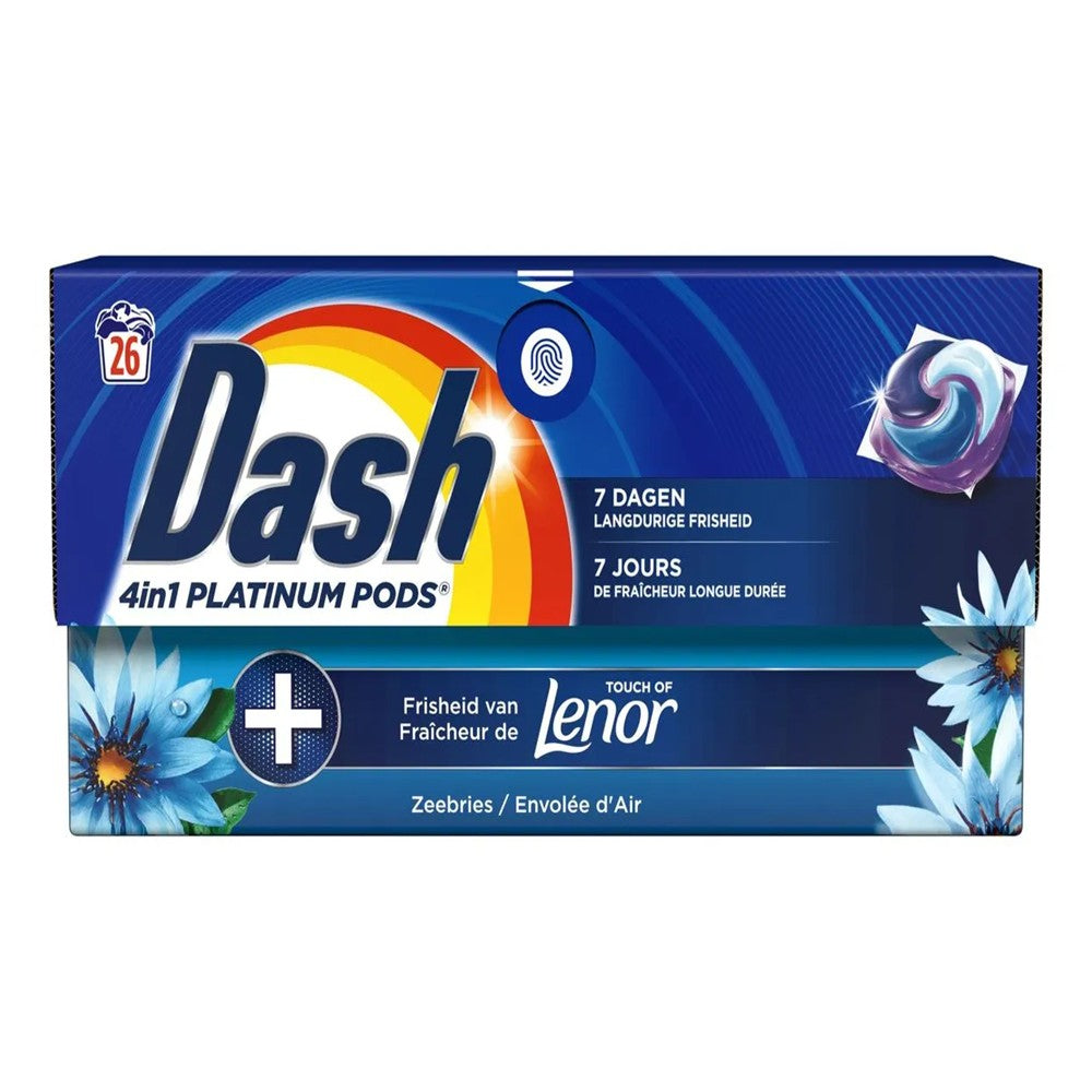 Dash - Wasmiddel - Pods - 4in1 Platinum Pods - Touch Of Lenor - Zeebries - 26Wb/509.6g