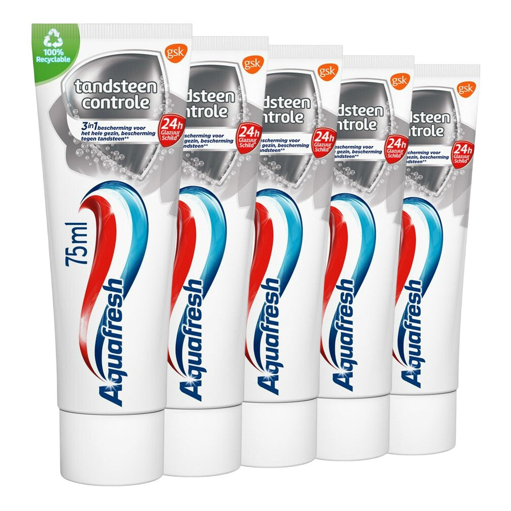Aquafresh - Tandpasta - Tandsteen Controle - 5x75ml