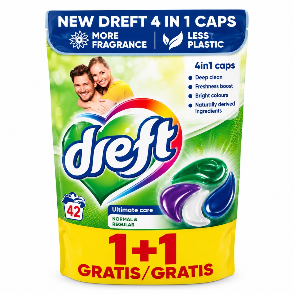 Dreft - Wasmiddel - Pods - Ultimate Care - 4-in-1 - 2x42Wb/1848g