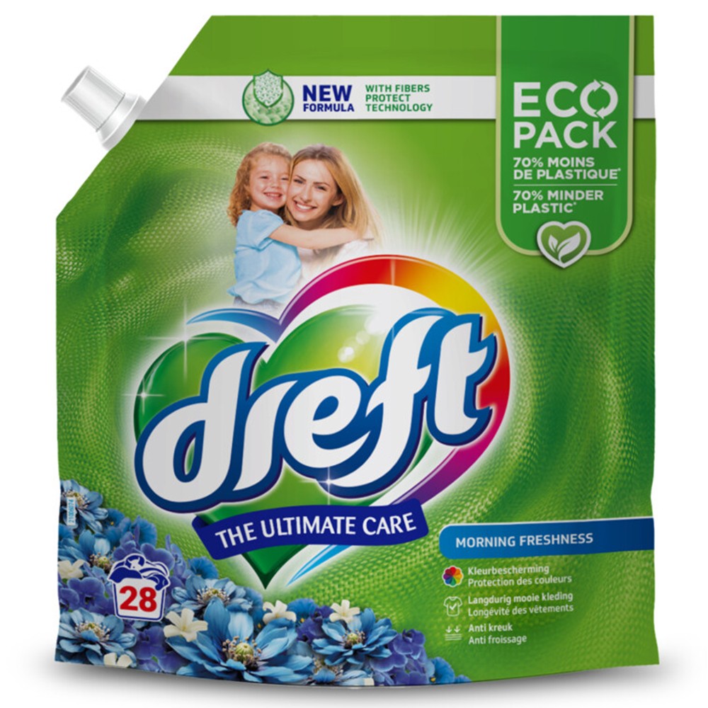 Dreft - Wasmiddel - Vloeibaar - Navulling - Morning Freshness - 28Wb/1260ml