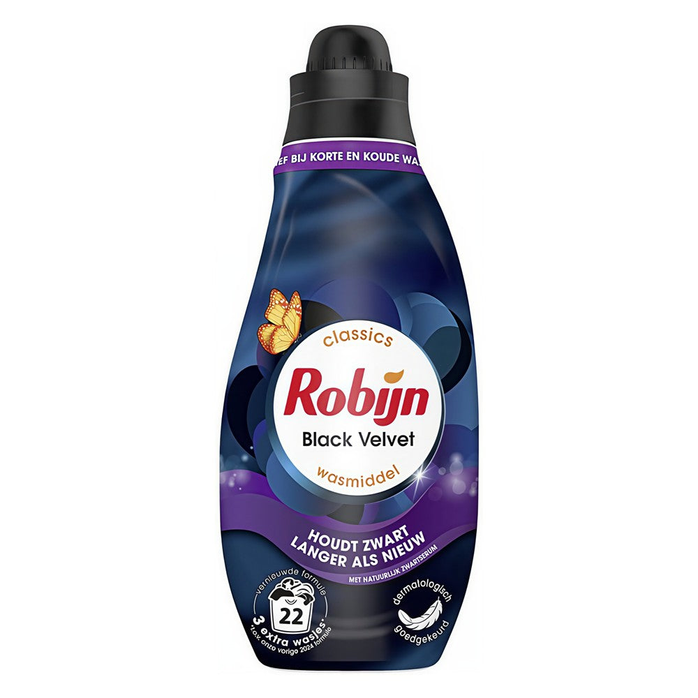 Robijn - Wasmiddel - Vloeibaar - Klein & Krachtig - Black Velvet - 22Wb/665ml
